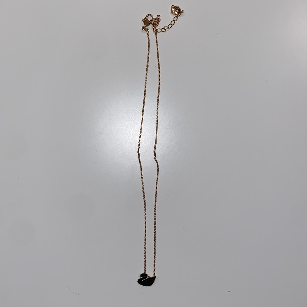 Women's Black Iconic Swan Necklace